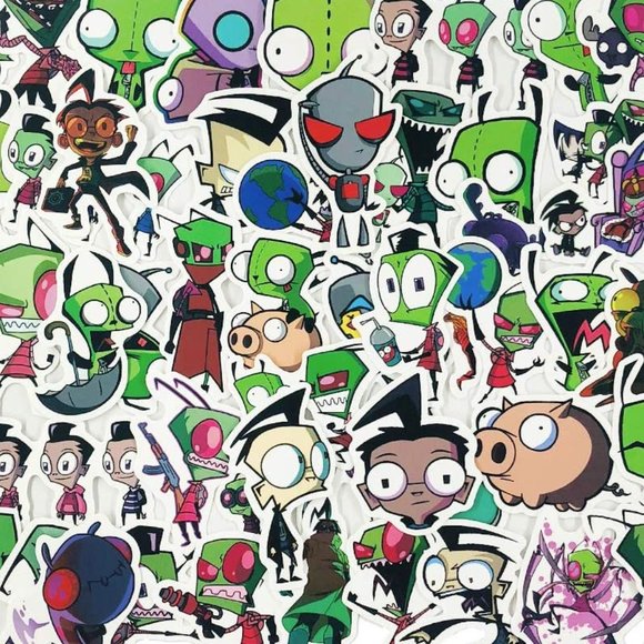 110 Pcs Invader ZIM Stickers Pack - Waterproof Vinyl Anime Cartoon Decals For DIY Decor